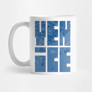 Venice, Italy City Map Typography - Blueprint Mug